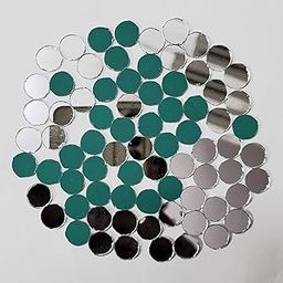 INDIKONB Silver Glass Pieces for Crafts & Lippan Art | Shiny Mirror Materials for Mandala, Jewelry, and DIY Art (Round L)-image-63
