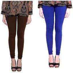 Women and Girls Slim Fit Full Length Leggings (Combo Pack of 2) Leaf Green & MMaroon_PT_13288-image-83