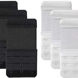 Womens Bra Extender 3 Hooks, Rows Elastic Bra Band Hook Strap Extensions For Women, Pack Of 6-8