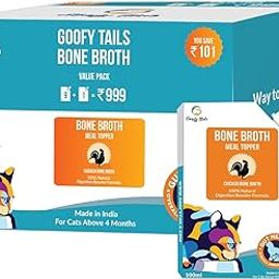 Goofy Tails Chicken Bone Broth for Cats (Value Pack 9+1) 1000 ml (100 ml X 10 Pack), Human Grade, Preservative Free, Gut Friendly Cat Food Topper, Natural Hydrating Liquid Cat Treats, Cat Supplement-image-33