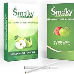 Smoky Herbals Pack of 2 Flavours 100% Tobacco & Nicotine Free Cigarette - 10 Sticks x 2 (DOUBLE APPLE/GREEN APPLE)-image-95