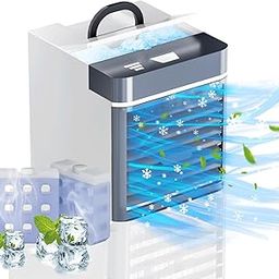 Portable Air Conditioners Fan, Mini Air Conditioner with 2 Ice Packs, 3 Speed Anti-leakage Water Personal Ice Air Cooler for Room Desk Office Home Tent (ZK-2502)-0