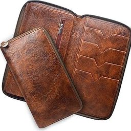 Tan PU Leather- Passport Wallet/Wallet for Men and Women(4 Passport Slot)-image-26