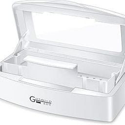 Gusnilo Sanitizing Tray - Disinfectant Container Nail Tool Sterilizer Box Plastic Sanitizing Box for Nail Tools, Hair Salon,Spa (Clear Lid, white)-image-32