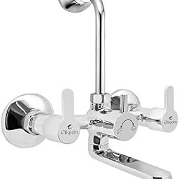 Cliquin Brass Fusion Wall Mixer for Bathroom with Adjustable Leg Set, Wall Flange & Stainless Steel L-Bend | Overhead Shower Provision, Mirror-Like Chrome Finish & 10-Year Warranty (Elite)-image-98