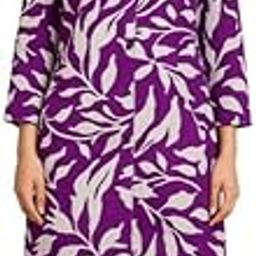 Purple & Off-White Abstract Leaf Print Co-Ord Set | Button-Down Long Shirt with Matching Wide-Leg Pants-picture-4