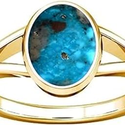 25.25-25.50 Ratti Turquoise Hussaini Feroza Gemstone Panchdhatu Ring for Men & Women-image-9