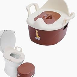 My Giraffe 3-in-1 Baby Potty Seat & Chair for Kids (1-5 Years) | Toilet Training Seat with Footrest & Removable Pot | Multipurpose Baby & Toddler Potty Trainer (Brown - Ivory)-image-99