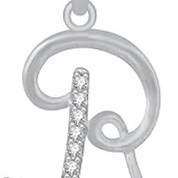 925 Sterling Silver Valentines Gifts Heart in CZ R Alphabet Letter Pendant-image-43