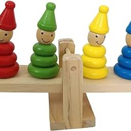 Wooden Clown Balancing Game Toy Seesaw Game fo Kids and Toddlers Suitable-18