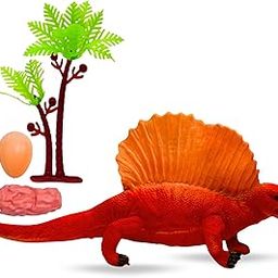 MALLEXO Big Size Realistic Dinosaur Action Figure Toy for Kids 3+| 1Pcs Forest Dino with 7Pcs Jungle Set Accessories Prehistoric Lizard Wildlife Animal Figurine Playset for Boys & Girls Birthday Gifts-image-53