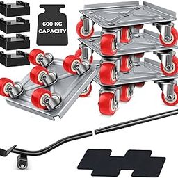 Zaptec Furniture Moving Tool Set - Heavy Duty Steel 600KG Capacity with 5 360° Rotating Wheels -Lifter & Roller for Bed Sofa Wardrobe Table Fridge Washing Machine - Move Furniture & Appliances Easily-image-63