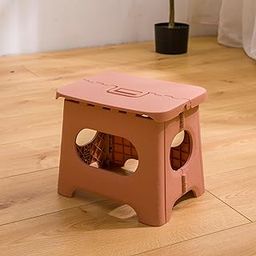 Kuber Industries Small Folding Stool for Sitting - Plastic Foldable & Portable Step Stool for Kids - Pink-7
