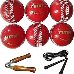 (Free Hand Grip & Skipping Rope) Tima Genuine Poly Hard Synthetic Cricket Ball Set of 6-image-14