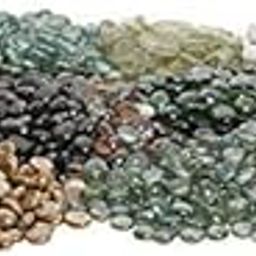 VANNEF Stone Glossy Finish Decorative Shiny Glass Pebbles for Aquarium Vase Filler Home Garden & Outdoor Decoration (Multi_Colour_450gm)-image-45