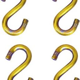 S Design Heavy Duty Hooks for Hangning Swing Chain Link Jhula Hanging Hooks Accessories for Home Decor (Pack of 4) (Antique Golden Brass Finish)-24