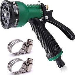 EPISKEY Garden Hose 7 Pattern High Pressure Garden Hose Nozzle Water Spray Gun With Leak Proof 2 Pcs Metal Grip Lock Gardening Washing Gun (MULTI COLOUR) (7 FUNCTION) (100_GUN)-image-40