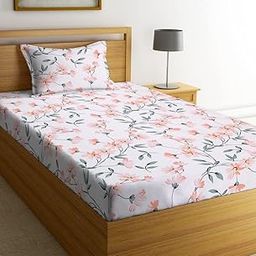 Presents Glace Cotton 180TC Single Bedsheets(Size-90x60 Inch) with 1 Pillow Covers(Size-18x28) Zigzag, Purple , 180 - 200 tc-picture-23