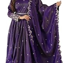 Women's Most Trendy & Beautiful Anarkali Gown with Dupatta Set for Women's | Anarkali Gown for Womens Readymade | Gown for Womens semi-Stitched-image-5