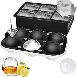 SPRQCART Ice Cube Trays (Set of 2), Sphere Ice Ball Maker with Lid & Large Square Ice Cube Maker for Whiskey, Cocktails and Homemade, Keep Drinks Chilled (Square & Round Ice Cubes)-picture-18