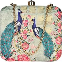 Printed Clutch Bag For Women With Detachable Chain Strap-image-57