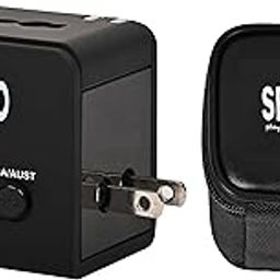 SKADIOO Universal Charger Adapter 240V | 2 Years Warranty | Universal Travel Adapter All in One, International Travel Adapter for 150+ Countries (2 USB Port - Black-1