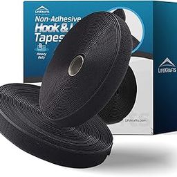 Lifekrafts Non Adhesive Hook Tape & Non Adhesive Loop Tape| (2M*25Mm Hook & Loop Tape,Black Color)|No Glue in Back Side,Non-Adhesive Sticky Back,Fabric Fastener Interlocking Tape for Sewing Crafts.-17