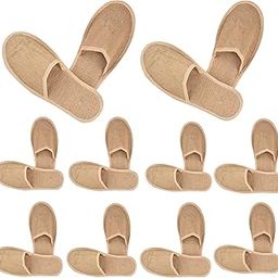 JackPro Comfort 12 Pairs Disposable Jute Slippers Closed-Toe Style Soft Slippers Footwear for Home Guest Hotel Travell and Spa Salon (12 Pair Free-Size)-45