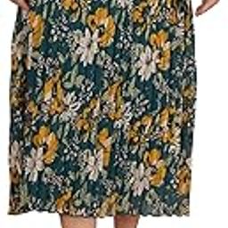 Floral Printed Pleated Navy/Multi Skirt-image-69