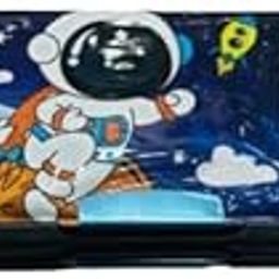 YBN Multipurpose Magnetic Pencil Box with Calculator & Dual Sharpener for Girls & Boys for School | Big Size Cartoon Printed Pencil Case for Kids Plastic, Pack of 1 (Space), Multicolor-image-4