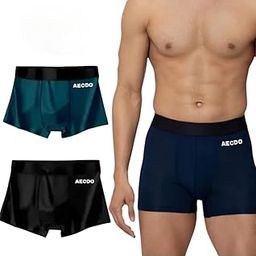 AECDO Men's Boxer Briefs, 3-Pack, Comfort Fit Underwear, Black, Navy, Green-image-21