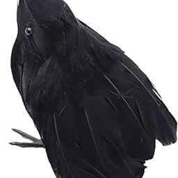 SECRET DESIRE Festival Crows Realistic Black Feathered Crows for Fancy Costumes Yard Lawn Style C-image-5