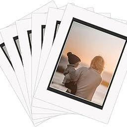 ZBEIVAN White Over Black 11x14 Double Mats for 8x10 Photos, Prints, and Artwork, White Core Bevel Cut, (6 White 8.5x11 Opening+6 Black 8x10 Opening)-picture-23