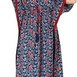 Women's Printed 100% Cotton Kaftan Navy Blue-31