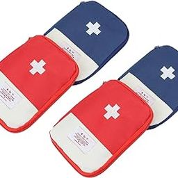 4 Pack 7 x 5" Travel Mini First Aid Pouch, Portable Outdoor First Aid Medical Bag Multi-Function Emergency Medicine Storage Bag (Red & Blue)-image-26