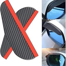 Arcanine Car Rearview Mirror, 2 Pack 6.5" x 2.2" Rain Goggles, Carbon Fiber Flexible Mirror Cover, Protective Rearview Mirror for Most Cars, Trucks, SUVs, and Nissans-image-2