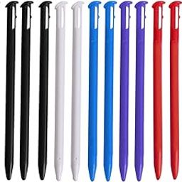 Yizerel Stylus Pen for New 3DS, 15 Pcs Colorful Plastic Replacement Touch Screen Stylus Set Compatible with Nintendo New 3DS with HD Crystal Clear PET Films (Black White Blue Red Purple Green)-picture-3