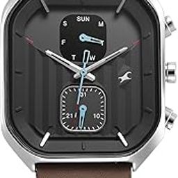fastrack Men Fleek Quartz Multifunction Grey Dial Leather Strap Watch for Guys-3270SL04/NT3270SL04-picture-49