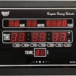 Ajanta Quartz Plastic Digital Red Led Rectangle Wall Clock Olc - 104 (39.6 Cm X 29.6 Cm X 4.5 Cm)-17