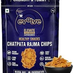 Evolve Rajma Chips Healthy Snacks for Kids, Adults | High Protein, Gluten Free, Low Calorie, No Artificial Flavors or Colors, Ready to Eat, Masala Flavor - 50g-image-81