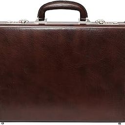 Genuine Leather Briefcase Bag for Men | 15.6” Laptop Compartment | Expandable Features & High-Security Combo Lock (Brown)-image-97