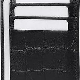 Genuine Leather Slim Card Holder Wallet for Men,Premium and Stylish Card Holder with Capacity for 7-10 Cards and Currency Compartment, Stylish and Functional Leather Wallet (Black)-image-41