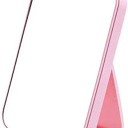 VATSHVI Makeup Mirror Table Desk Vanity,8-Inch Portable Folding Mirror with Stand Foldable Portable Square Mirror Makeup Mirror for Girls (ABS Pink)-28
