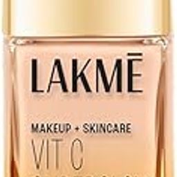 LAKMÉ Natural Makeup For All Skin Type+Skincare Vitc Superglow Skin Perfecting Liquid Medium Coverage Tint Cool Ivory C100 25Ml 1 Count-1