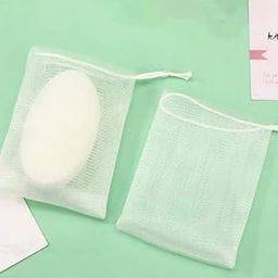 Rinfas 3PCS Exfoliating Mesh Soap Pouch Bubble Foam Net Soap Sack Saver Pouch Drawstring pouch (White color) (unit-3)-image-68