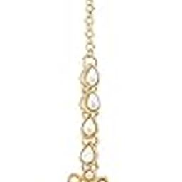 Adha Chand Pearl and Polki Gold Maangtika-image-88