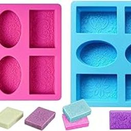 REDSKY Silicone Soap Mold | Multicolor 6 Cavity Rectangle,Oval Shape Soap Moulds for Soap Making | Soap Making Kit | Soap Base Mould for Soap Bar-7