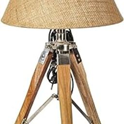 Wooden Italian Crafter Decorative Antique Tripod Standing Floor Lamp (Brown) Lamp for Living Room, Bed Room, Study Room Corner, and Office, Pack of 1,standard-13