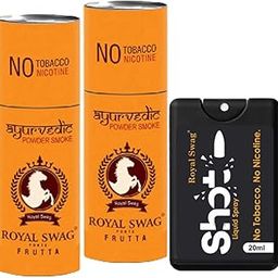 ROYAL SWAG Ayurvedic Herbal Smoke Cigarettes 100% Tobacco Free and Nicotine Free Frutta Flavoured King Size(10 Sticks) With 20ML Shot Anti Addiction Mouth Spray(De-Addiction) Tobacco Habit-image-66
