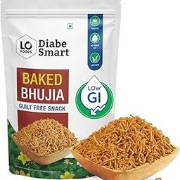 DiabeSmart Diabetic Baked Bhujia - 200g| India's First Low GI Bhujiya| Roasted Diabetic Snacks| Sugar Free Snack| Gluten Free Diet Food Healthy Snacks| Aloo Bhujia Sev Namkeen mixture-image-33